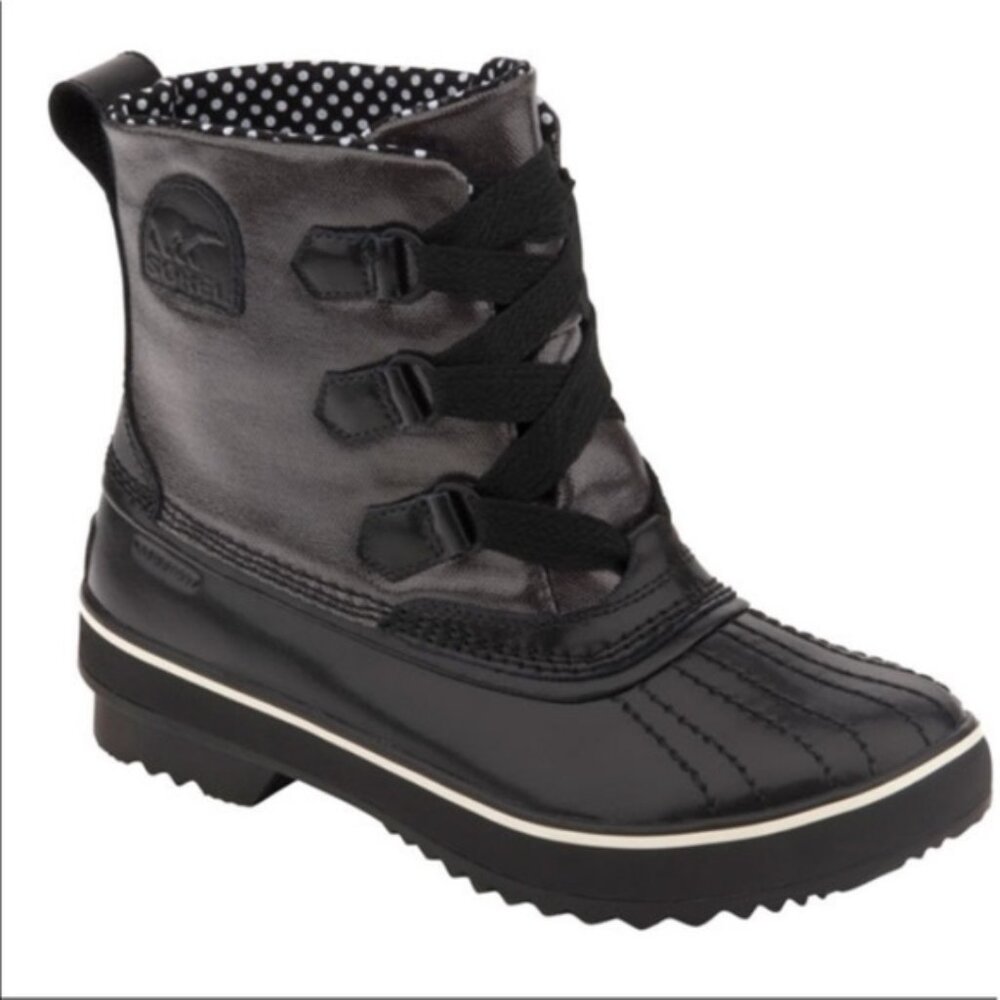 Black Waterproof Polka Dot Women Rain Snow Ankle Boots